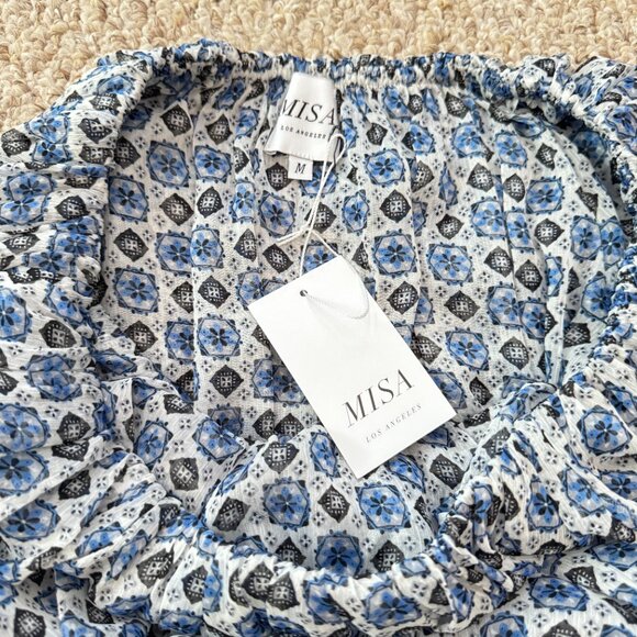 MISA LOS ANGELES Zonia Ruffle Off the Shoulder Blouson Dress M - Picture 11 of 16